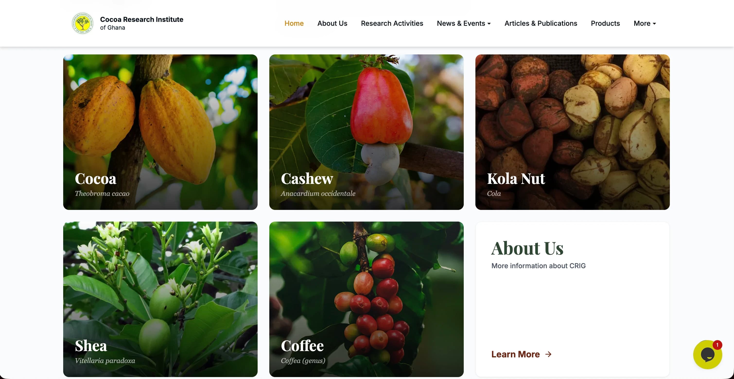 CRIG — Cocoa Research Institute of Ghana screenshot