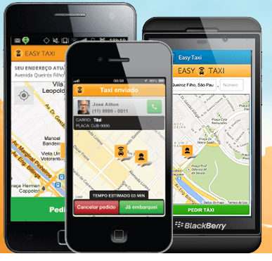 Screen shot of easy taxi app