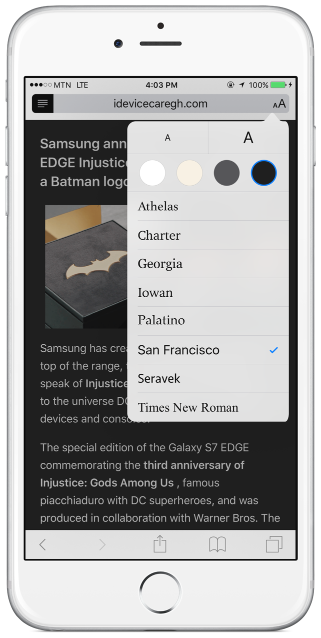 iOS 9 Tips: How to Read blog articles without distraction and without straining your eyes