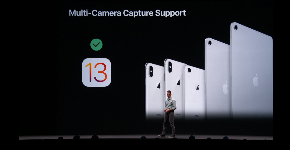 With iOS 13 we will be able to record a video using both cameras at the same time