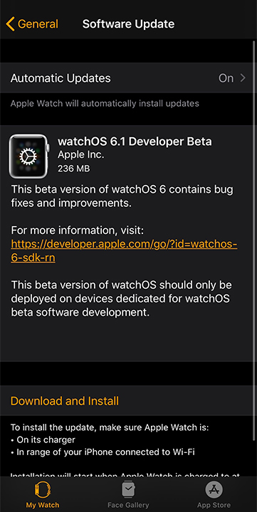 Apple releases watchOS 6.1 beta 1 to developers