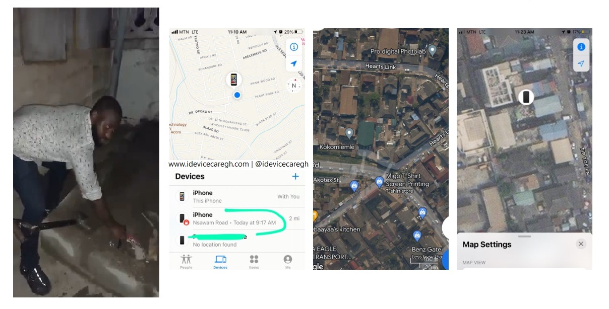 How Apple’s Find My iPhone and Find My Network helped A Ghanaian user locate his Two stolen iPhones buried in concrete. (Video)