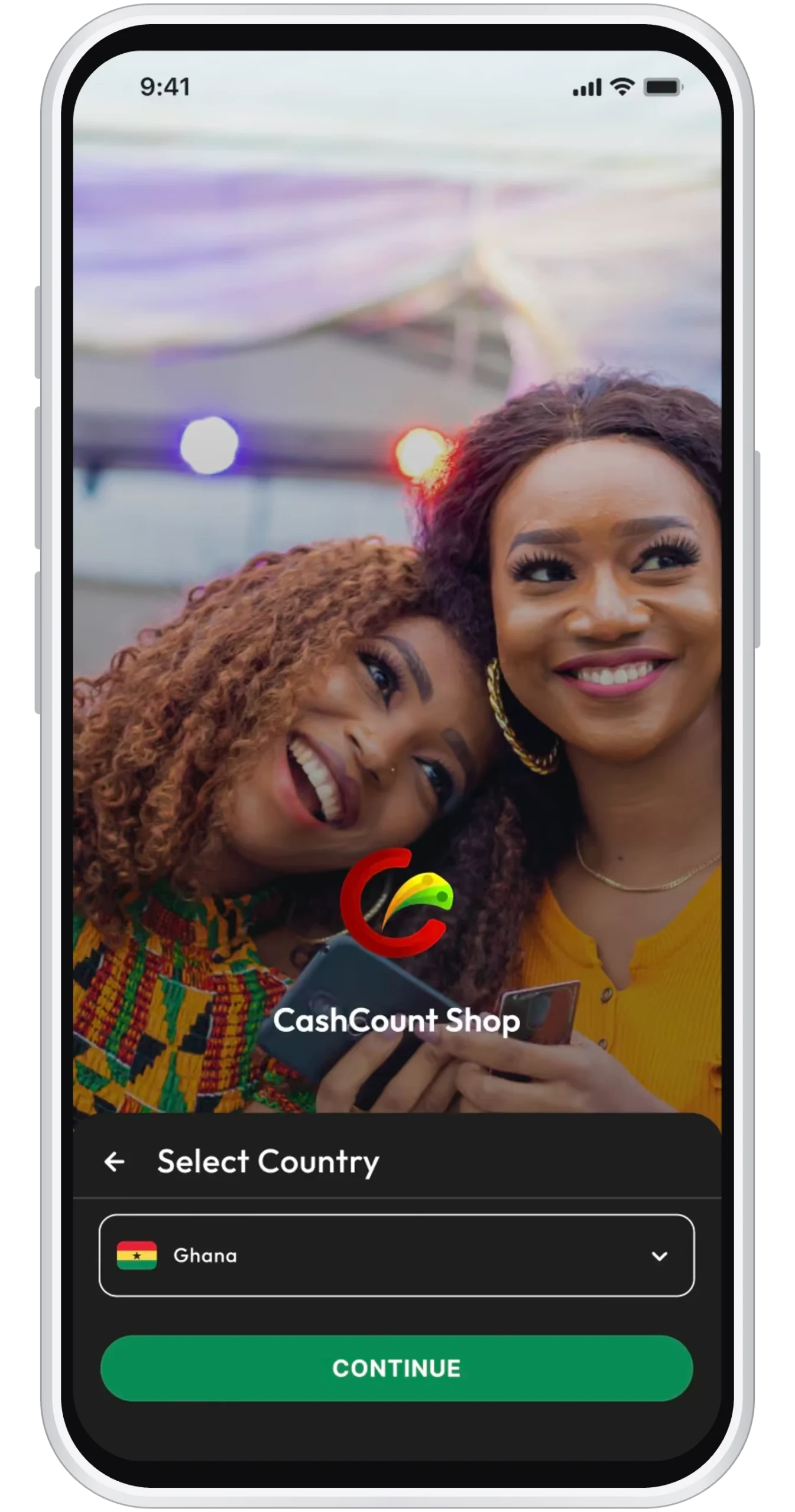 CashCount Shop app on a phone